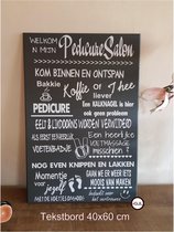 Tekstbord Pedicure Salon Wandbord Spreukbord Quotebord Cadeau Geschenk Verjaardag Spreuken Spreuk Quoteborden - Wand - Decoratie - Quote - Bord - Muur- Decoratie -Hout -Tekst -Handgemaakt Antraciet