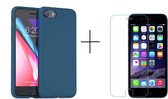 iPhone 7/8/SE hoesje blauw - iPhone 7/8/SE siliconen case - hoesje Apple iPhone 7/8/SE blauw – iPhone 7/8/SE hoesjes cover hoes - telefoonhoes iPhone 7/8/SE - 1x screenprotector iP
