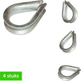 STARX touwkous | RVS | voor touw of staalkabel Ø 4 mm | opening Ø 11 mm | 4 STUKS