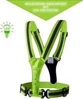 Reflecterend Hardloopvest - Met led-verlichting - Fluoriserend veiligheidsvest - Aanpasbare maat