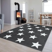 Tapiso Luxury Vloerkleed Grijs Slaapkamer Woonkamer Modern Tapijt Maat- 200x300