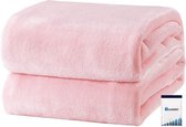 Sandesen®Superzachte Lichtgewicht luxe fleece deken voor bedbank-150x200cm roze