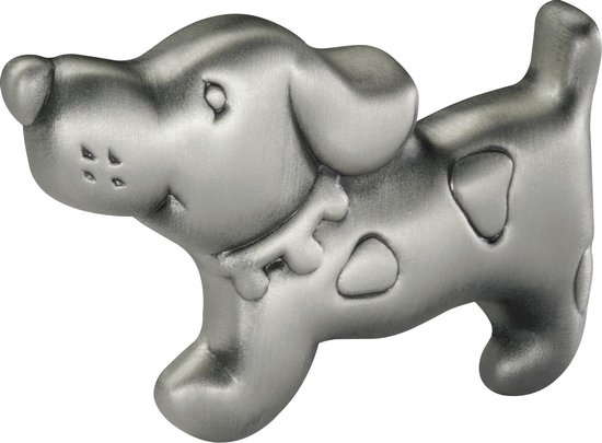 AVENUE decoration meubelknop | model " Hond " | 55 x 45 mm | tin