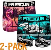 Freegun microvezel | MAAT S | 2-pack heren boxershorts | Animals neon