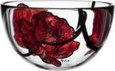 Kosta Boda Kristallen Schaal Tattoo (met handgeschilderde rozen)