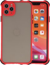 Schokbestendig Kleurcombinatie Hard Case - Telefoonhoesje - Backcover Hoesje - Achterkant Hoesje - Geschikt voor iPhone 11 Pro Max - Rood