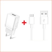 Chargeur USB Maison 1A + Câble USB-C vers USB 1m - Wit
