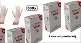 500x Handschoenen ongepoederd latex wit L Comfort - bacteriën, virussen wegwerp handschoen