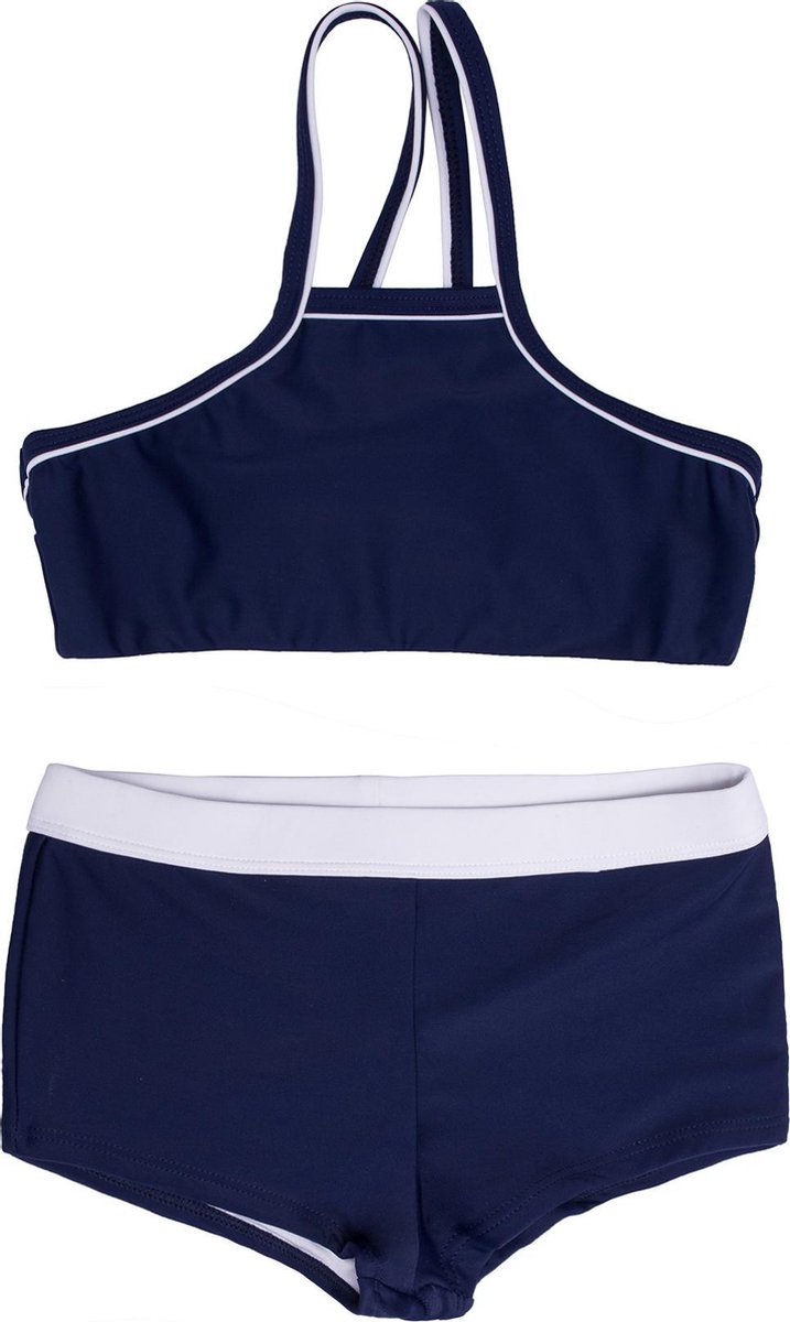 La V Bikini hipster broekje en cro top met racerback -Navy 140-146