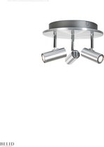 Cato plafondlamp (3 spots) Aluminium (Dimbaar)