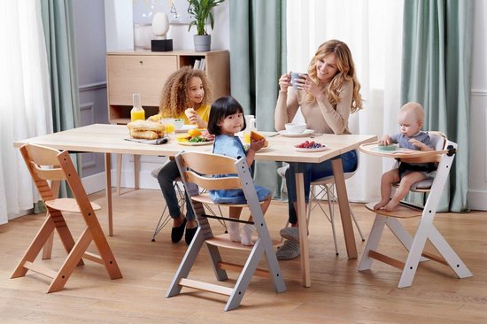 Kinderkraft ENOCK - Houten Kinderstoel 3-in-1 - Hoge babystoel - Hoogte verstelbaar in 5 niveaus - 3-punts gordels, - Tot 10 jaar - Natuur van Kinderkraft — afbeelding 4