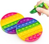 Fidget toys pakket  - 2x pop it + pea popper - regenboog