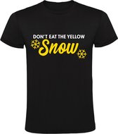 Don't eat Yellow Snow Heren t-shirt | Gele sneeuw  | Wintersport | Ijs |  Zwart