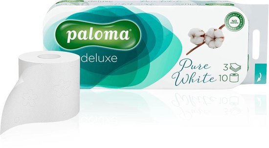 over Industrieel verkoper Paloma deluxe Wc Papier "Pure White" VOORDEELVERPAKKING (9x10) 90 rollen |  bol.com