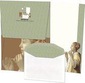 Briefpapier met enveloppen: Vrouw met parelsnoer, Johannes Vermeer, SMB