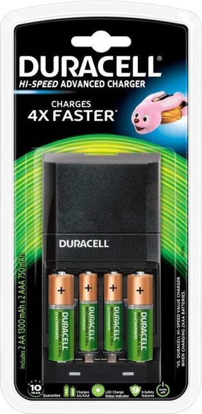 Caricabatterie Duracell CEF14 Con 2 AA E 2 AAA Batterie Accu 4 X - Foto 3