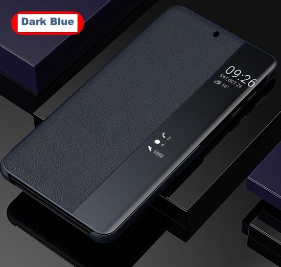Smart View Flip Cover voor Huawei P30 Lite / P30 Lite New Edition  – Blauw