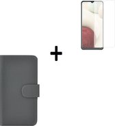 Samsung Galaxy A32 Hoesje - 5G - Samsung Galaxy A32 Screenprotector - Samsung A32 Hoes Wallet Bookcase Grijs + Screenprotector