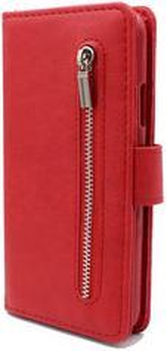 Apple iPhone 11 PRO MAX Rood / Wallet / Book Case / Boekhoesje/ Telefoonhoesje met rits en silicone binnenkant
