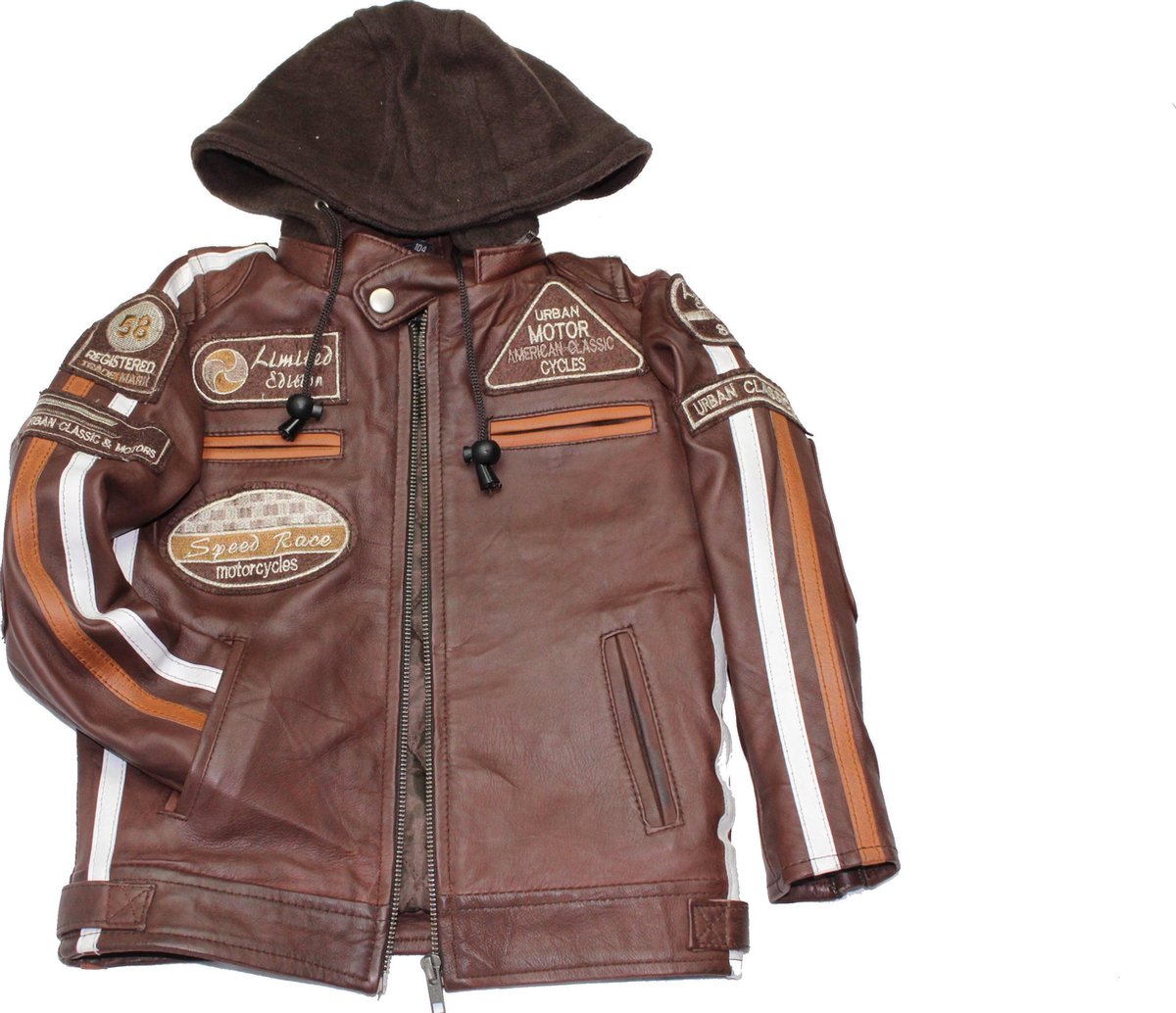 URBAN 5884® Fifty Eight Kinderjas Unisex Bruin Maat 154