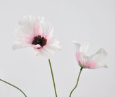 Fabulous Flowers - klaproos wit/roze 3 stuks - zijden papaver