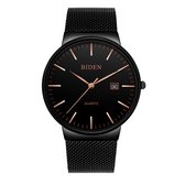 BiDen - Unisex Horloge - Zwart - Ø 40mm