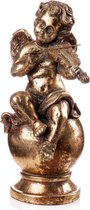 Engel op bol - Goud - 30cm - met viool - Baroque