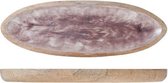 Schaal  44x15cm Bruin Email - Hout (set van 2)