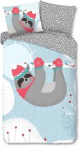 Bettwasche Sloth 135x200+1-80x80 flanel kids Good Morning nr.2692 multi