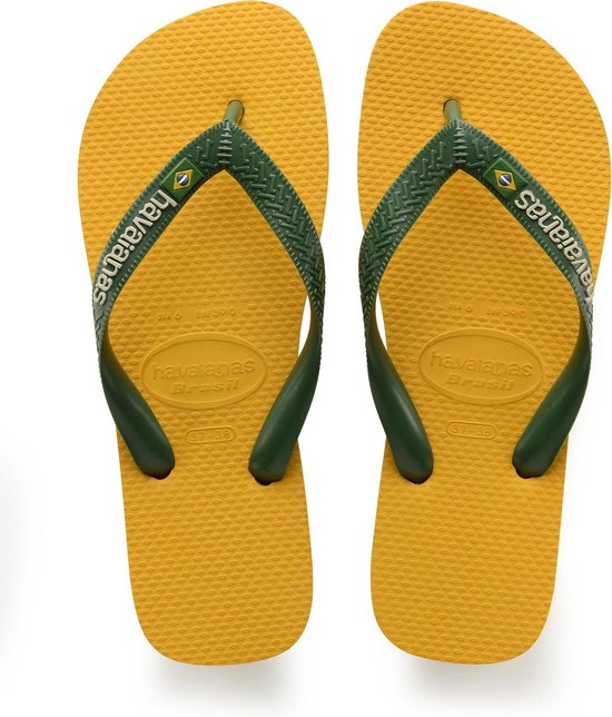 Havaianas Brasil Logo Unisex Slippers - Banana Yellow - Maat 31/32
