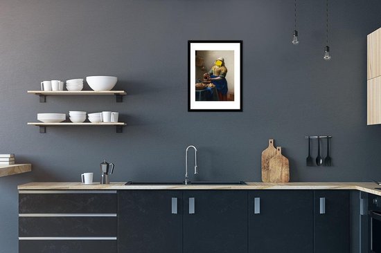 Fotolijst incl. Poster - Melkmeisje - Johannes Vermeer - Verf - 30x40 cm - Posterlijst - PosterMonkey