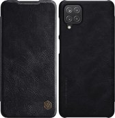 Samsung Galaxy A12 Hoesje - Qin Leather Case - Flip Cover - Zwart
