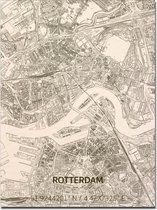 Brandthout houten stadskaart Rotterdam 100x80 cm