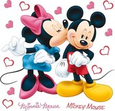 Disney muursticker Minnie & Mickey Mouse roze, rood, blauw en geel - 600216 - 30 x 30 cm