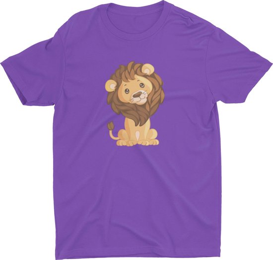 Pixeline Leeuw #Purple 106-116 6 jaar - Kinderen - Baby - Kids - Peuter - Babykleding - Kinderkleding - Leeuw - T shirt kids - Kindershirts - Pixeline - Peuterkleding