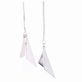 Zilveren- doorsteek- oorbellen-driehoekje-Charme Bijoux