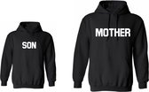 Hoodie dames-zwart-voor moeder twinning-Mother-Son-Maat Xl