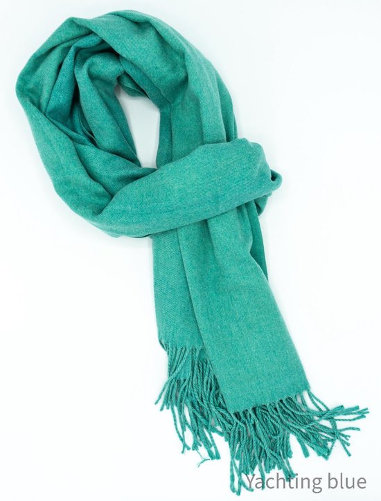 Sjaal - heren - dames -lichtgroene sjaal - Cashmere - gemeleerd - wol - unisex sjaal - kado - voorjaarssjaal -