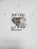 dirkje , meisje, t-shirt korte mouw , wit , strikea pose , 6 jaar  116