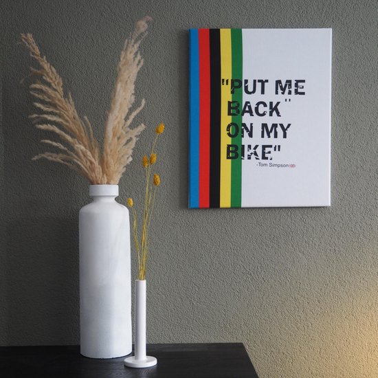 Canvas print Tom Simpson - wanddecoratie - wielrennen - quotes van wereldkampioenen - 40x30