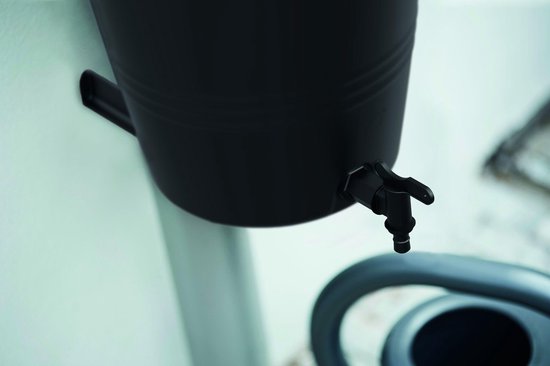 Elho Green Basics Rain Catcher 35LTR - Kunststof Regenton voor Buiten - 100% Gerecycled Plastic - Ø 33.5 x H 73.5 cm - Living Black