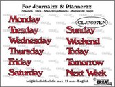 Crealies For journalzz & plannerzz snijmal - Weekdagen EN