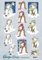 Snowmen 3D-Knipvel Doortjes Design 10 stuks