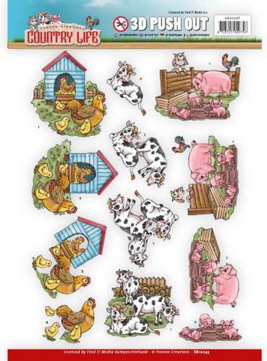 Farm Animals - Country Life 3D-PushOut Yvonne Creations