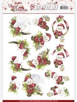 3D Pushout - Precious Marieke - Joyful Christmas - Santa on branch