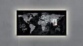 tableau magnétique en verre Sigel Artverum LED 910x460x15 carte du monde SI-GL409