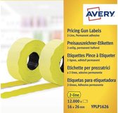 Prijstangetiketten Avery permanent 26x16mm geel 10 rol in doos