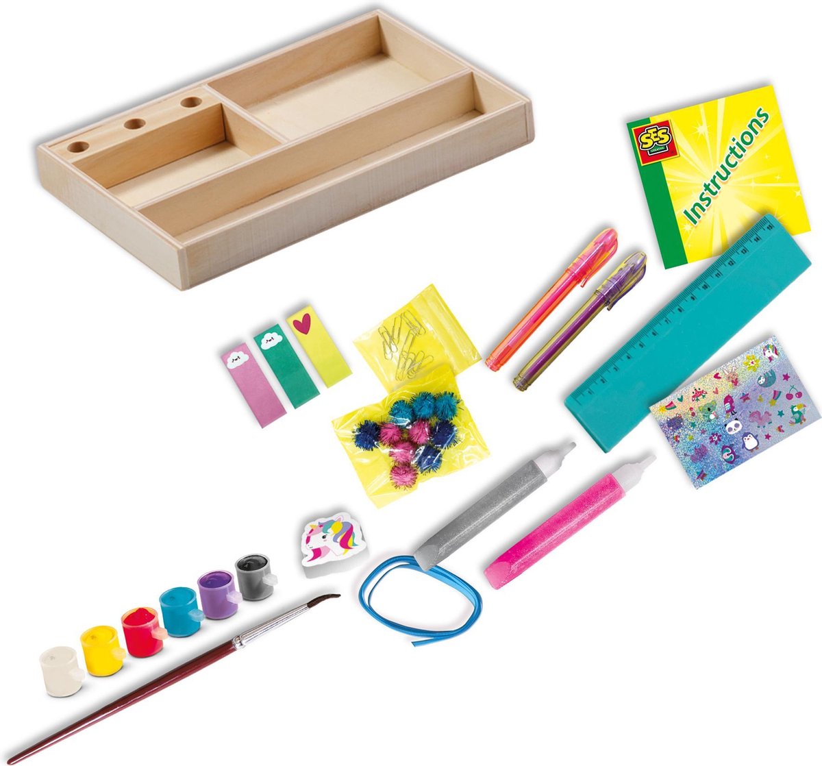 SES Creative Bureau-organizer knutselen: houten DIY-set met verf thumbnail 2