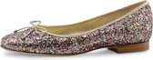 Dames Ballerina's van Glitter Brokaat – Roze en Goud – Instappers met Hakje – Werner Kern Candy – Maat 38,5