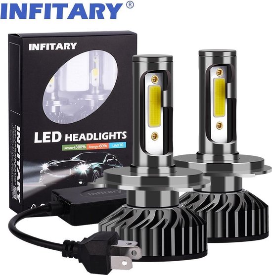 H4 LED Lamp Auto/Motor/Scooter (Set 2 stuks) - CANbus - Helder Wit 6500K - 72W - Dimlicht, Grootlicht & Mistlicht - Koplampen